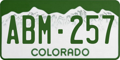 CO license plate ABM257