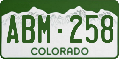 CO license plate ABM258