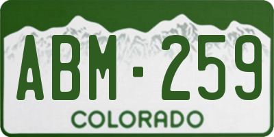 CO license plate ABM259