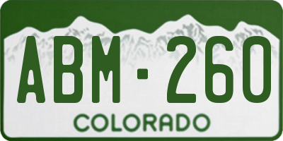 CO license plate ABM260