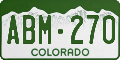 CO license plate ABM270