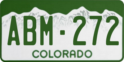 CO license plate ABM272