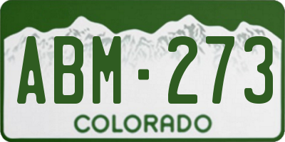 CO license plate ABM273