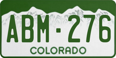 CO license plate ABM276