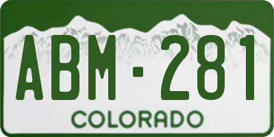 CO license plate ABM281