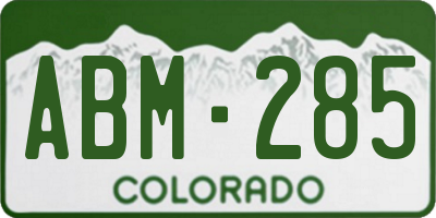 CO license plate ABM285
