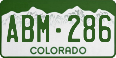 CO license plate ABM286