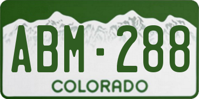 CO license plate ABM288