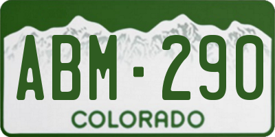 CO license plate ABM290