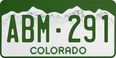 CO license plate ABM291