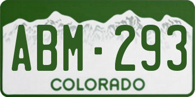 CO license plate ABM293