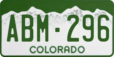 CO license plate ABM296