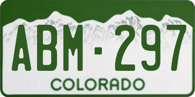CO license plate ABM297