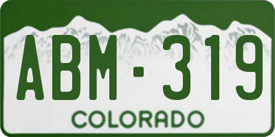 CO license plate ABM319