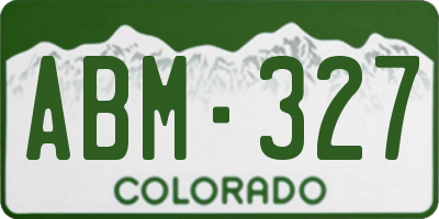 CO license plate ABM327