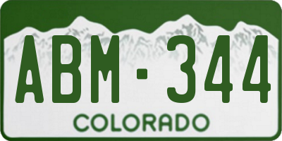 CO license plate ABM344
