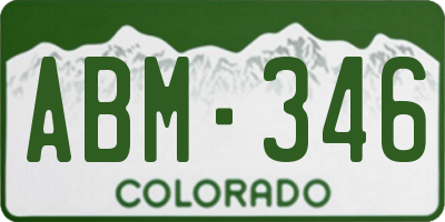 CO license plate ABM346