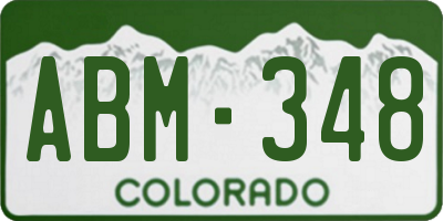 CO license plate ABM348
