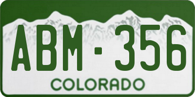 CO license plate ABM356