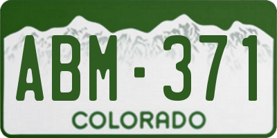 CO license plate ABM371