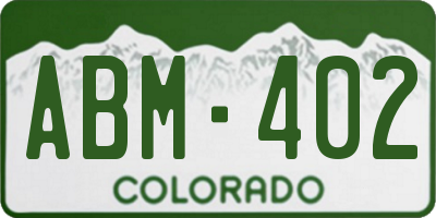 CO license plate ABM402