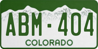 CO license plate ABM404