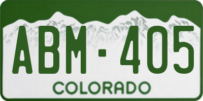 CO license plate ABM405