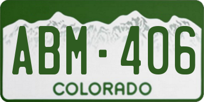 CO license plate ABM406