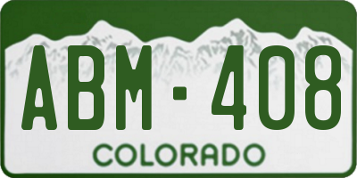 CO license plate ABM408
