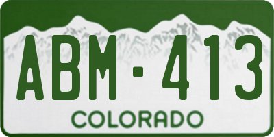 CO license plate ABM413