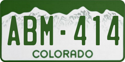 CO license plate ABM414