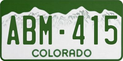 CO license plate ABM415