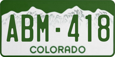 CO license plate ABM418