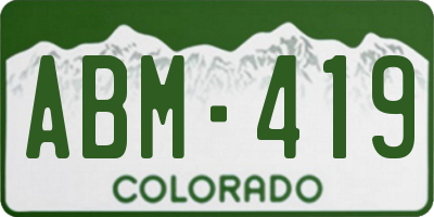 CO license plate ABM419