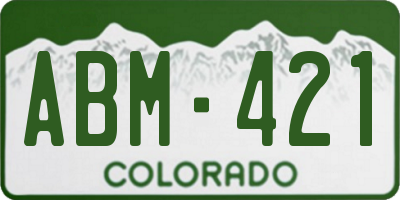 CO license plate ABM421