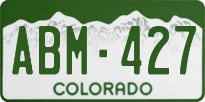 CO license plate ABM427