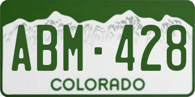 CO license plate ABM428