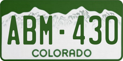 CO license plate ABM430