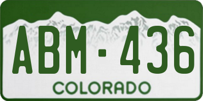 CO license plate ABM436