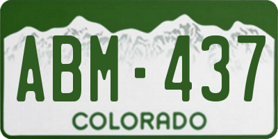 CO license plate ABM437