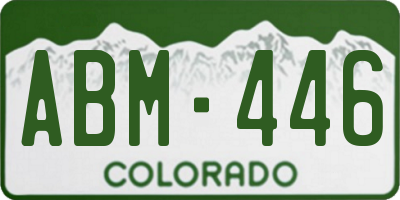 CO license plate ABM446