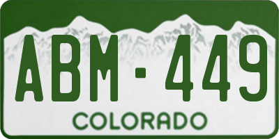CO license plate ABM449