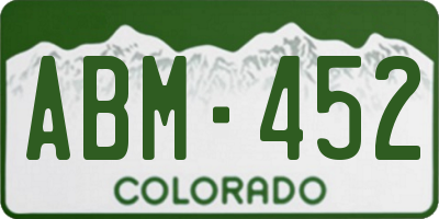 CO license plate ABM452