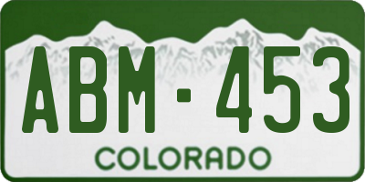 CO license plate ABM453