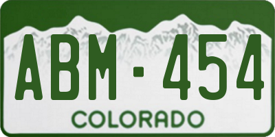 CO license plate ABM454