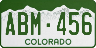 CO license plate ABM456