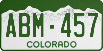 CO license plate ABM457