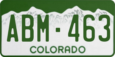 CO license plate ABM463
