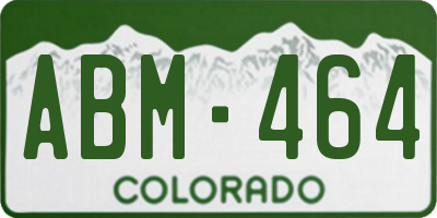 CO license plate ABM464