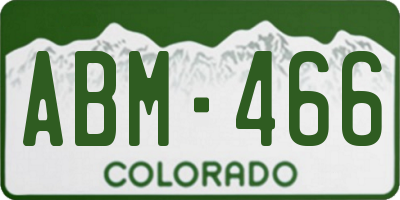 CO license plate ABM466